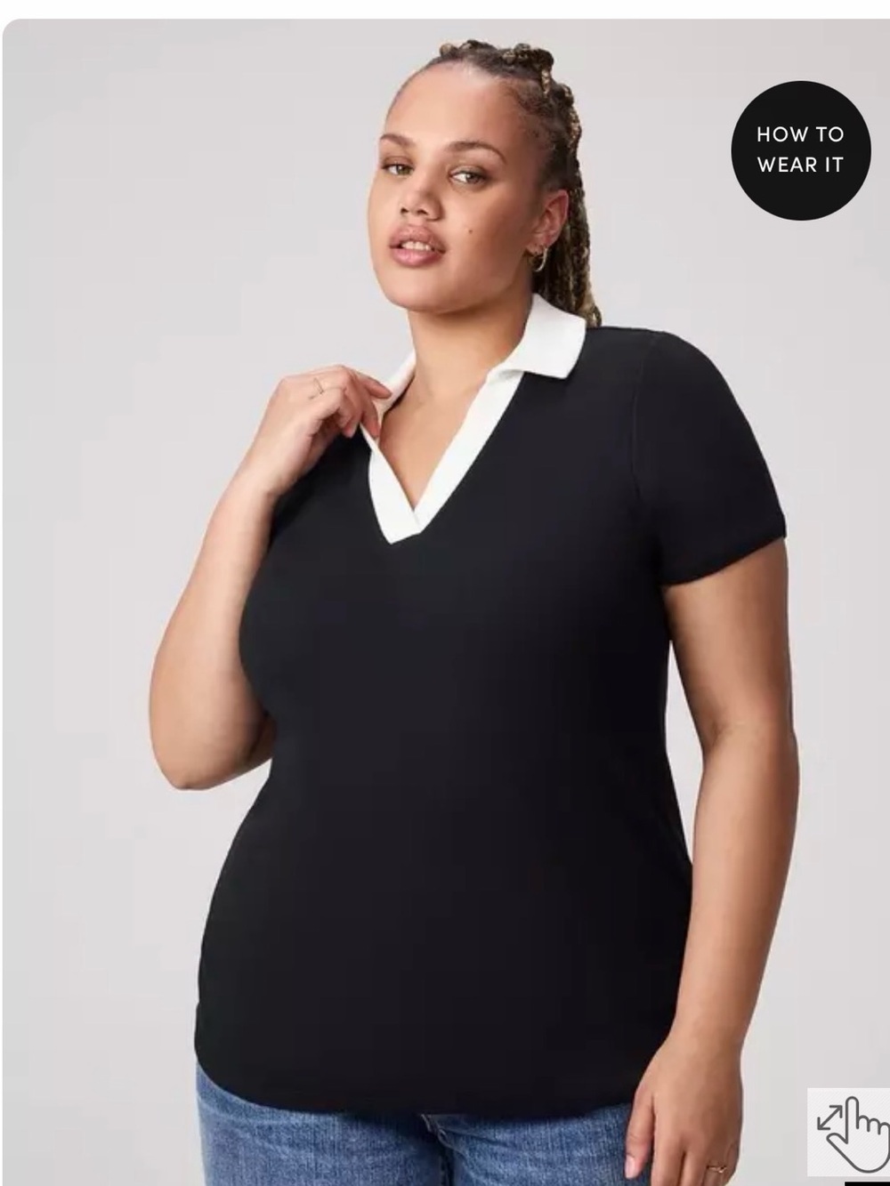 torrid Black Top with White Collar